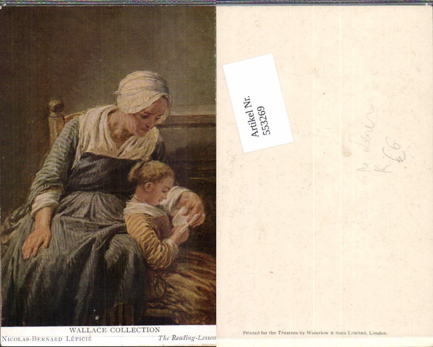 553269,Künstler AK Nicolas Bernand Lepicie Lesen liest Buch Kind Mutter