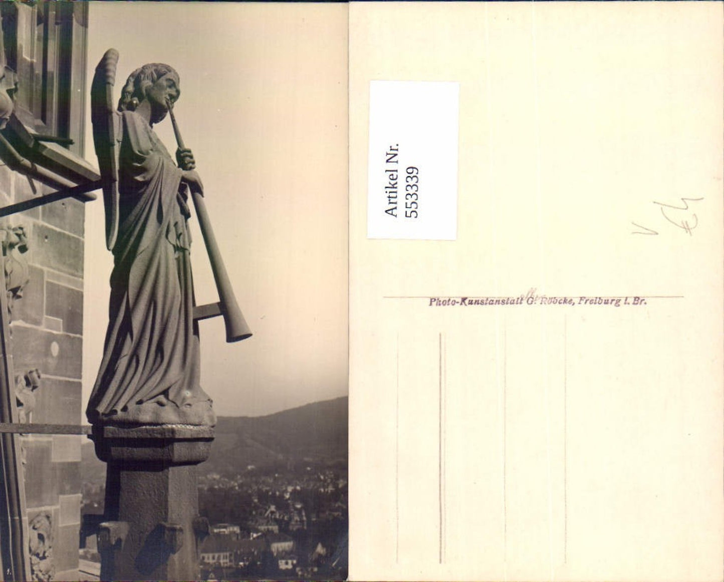 553339,Foto-AK Freiburg im Breisgau Münster Statue pub Röbcke