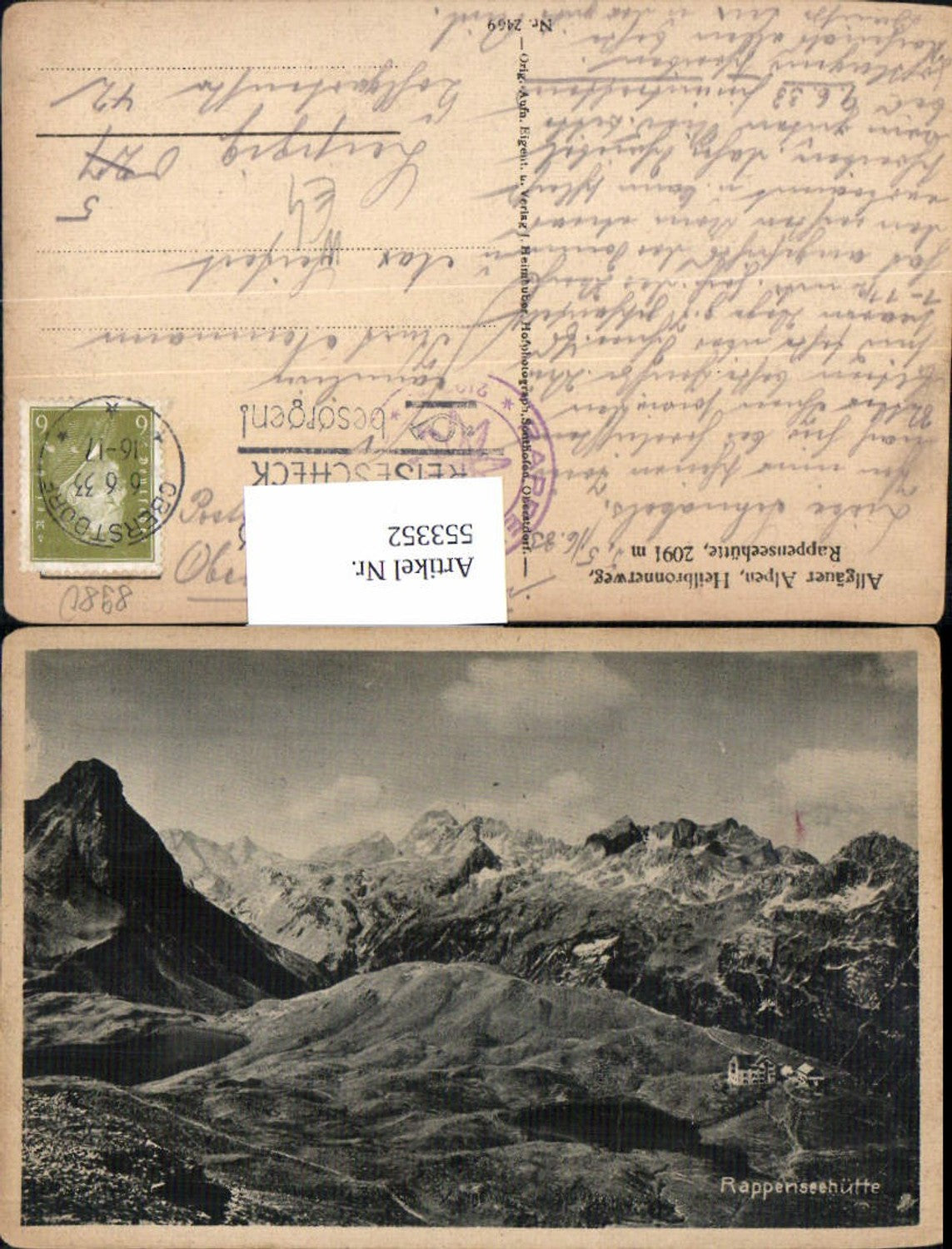 553352,Oberstdorf Rappenseehütte Allgäuer Alpen