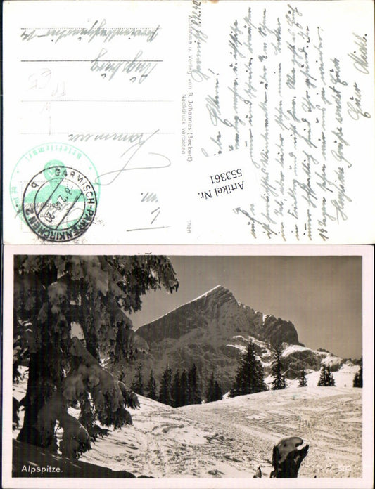 553361,Alpspitze bei Garmisch Partenkirchen Feldpost n. Augsburg