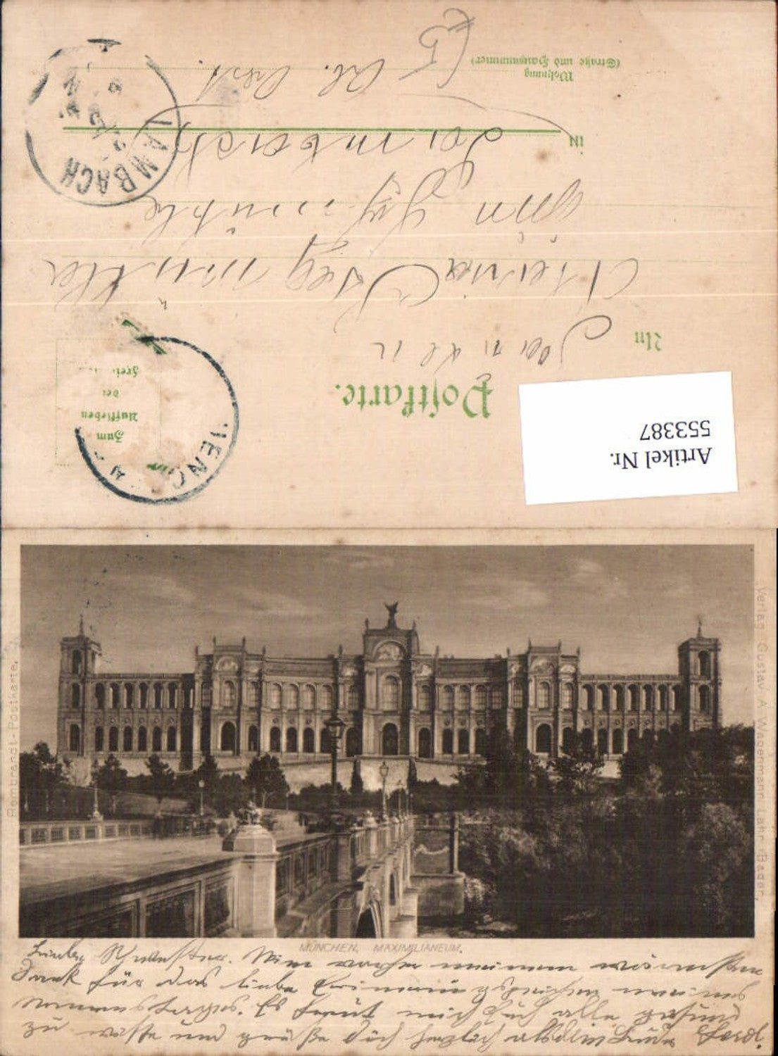 553387,tolle AK München Maximilianeum rembrandt AK