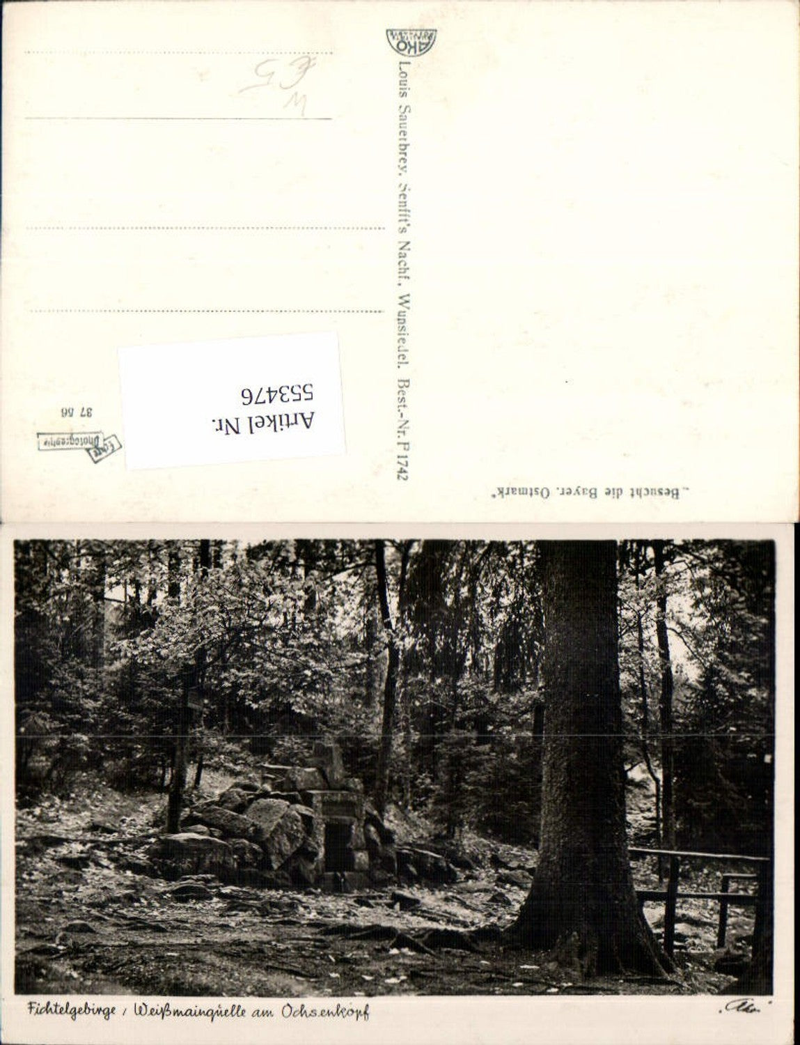 553476,Fichtelgebirge Weißmainquelle Ochsenkopf Quelle Bischofsgrün Karches