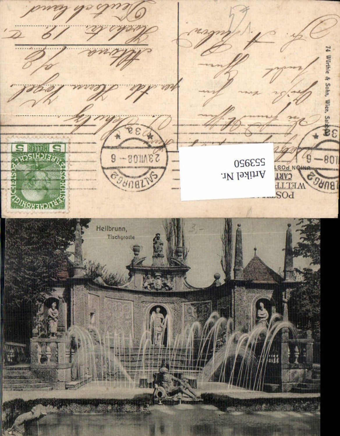 553950, Salzburg Hellbrunn table grotto