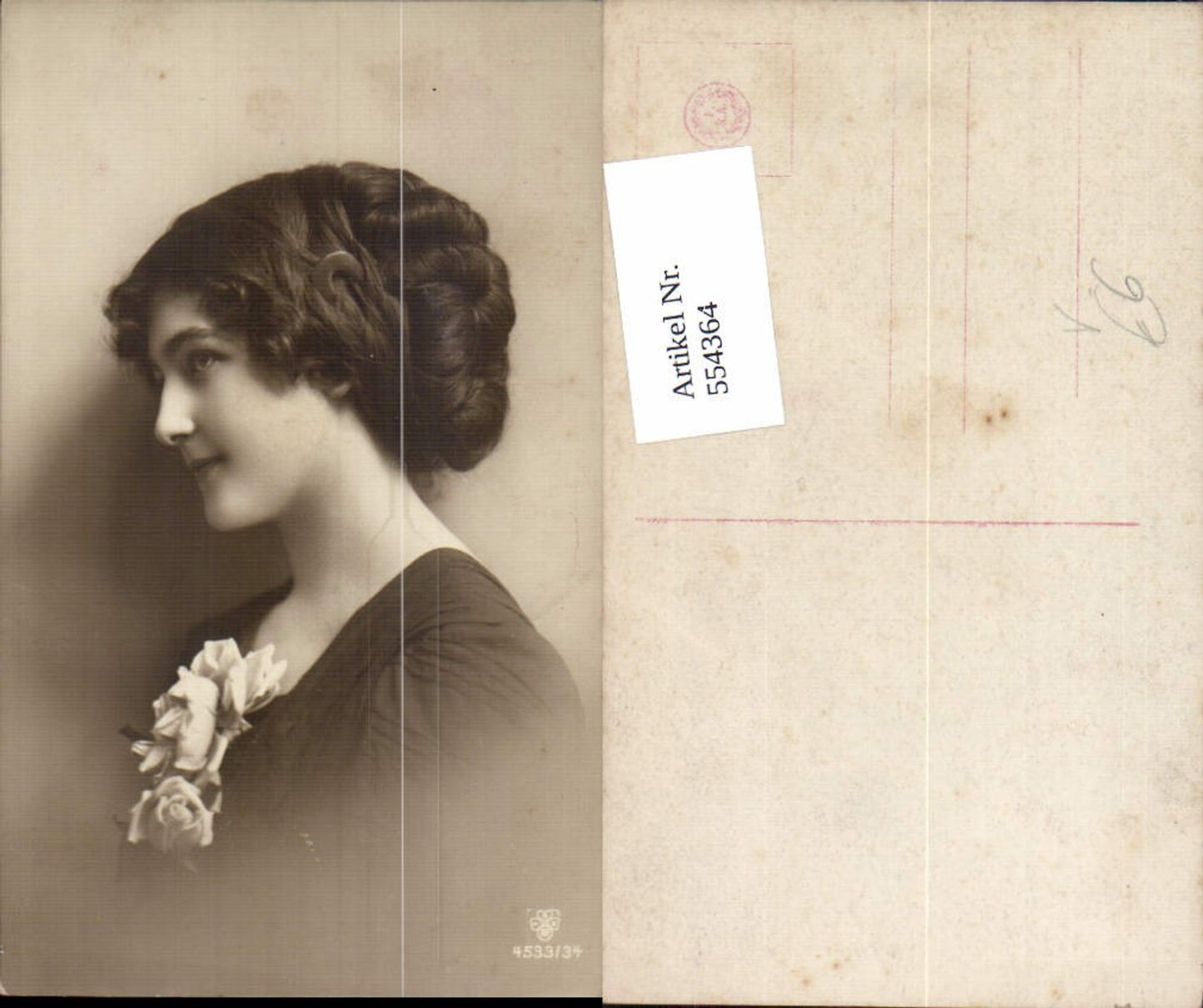 554364,tolle Foto-AK Frau Mode Portrait Rosen pub RPH 4583-34