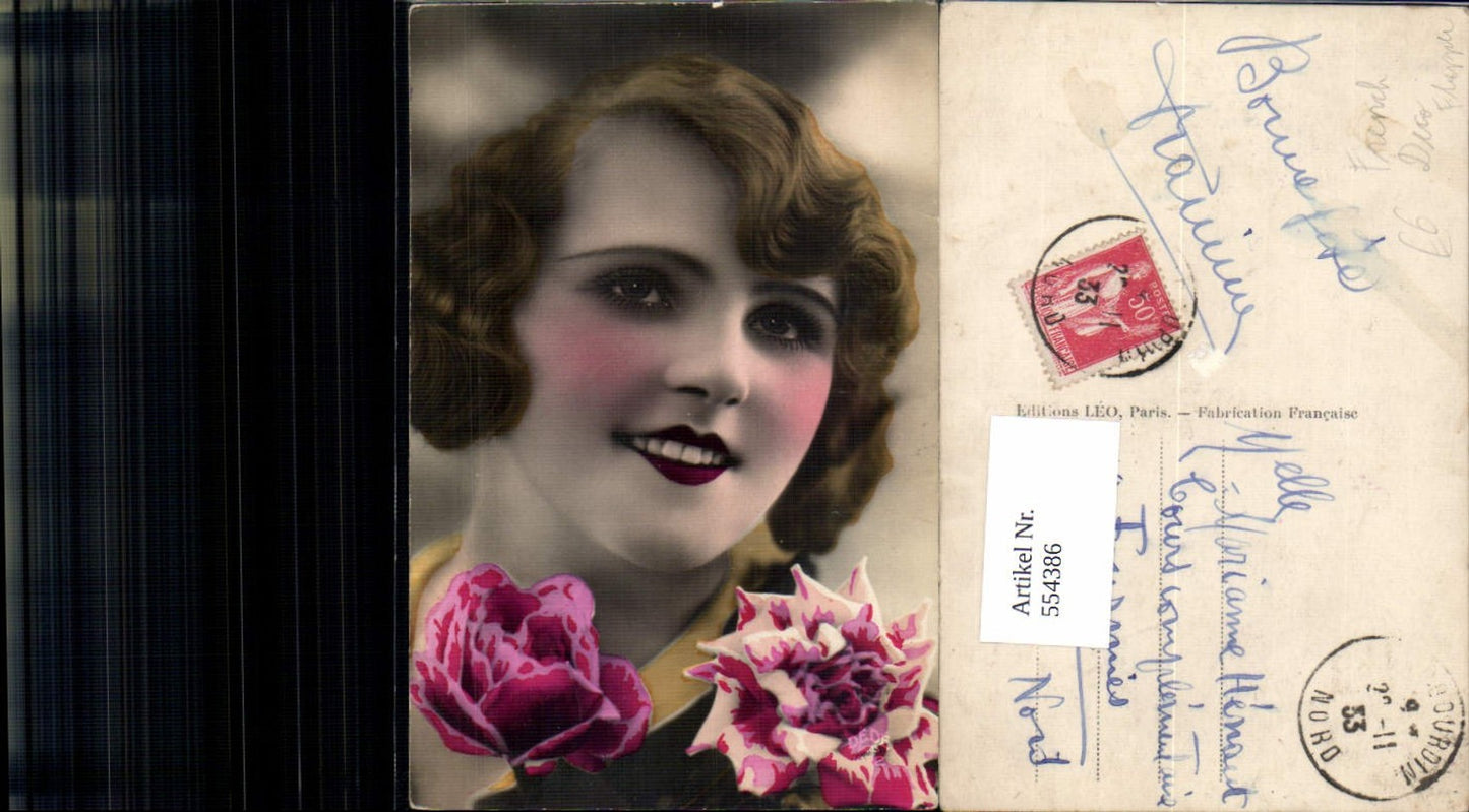 554386,tolle Foto-AK Frau Mode Portrait Art French deco