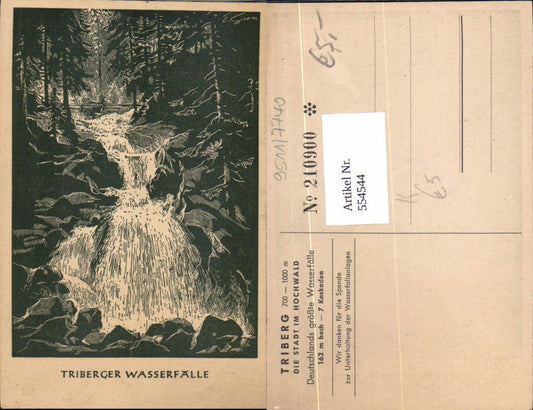 554544, Artist AK Triberg in the Black Forest Lottery No. Waterfall