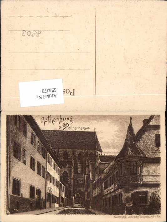 556279,Künstler AK Radierung G.O. Dietrich Rothenburg ob der Tauber