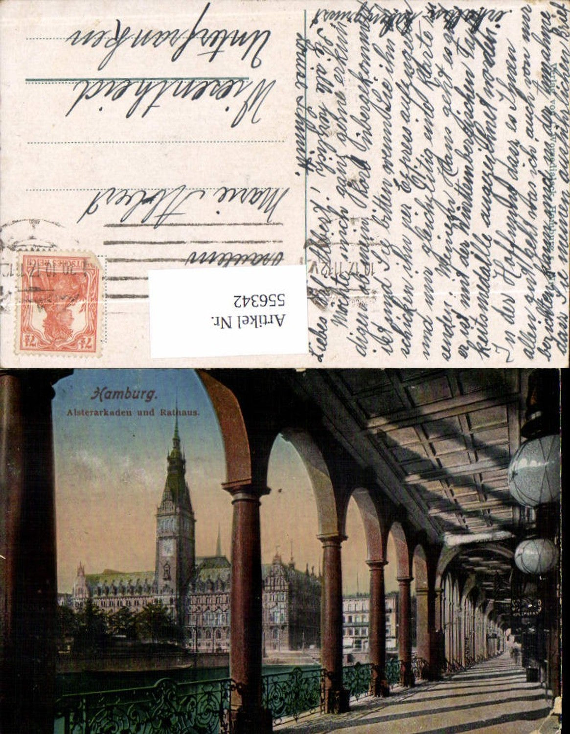 556342,Hamburg Alsterarkaden Rathaus
