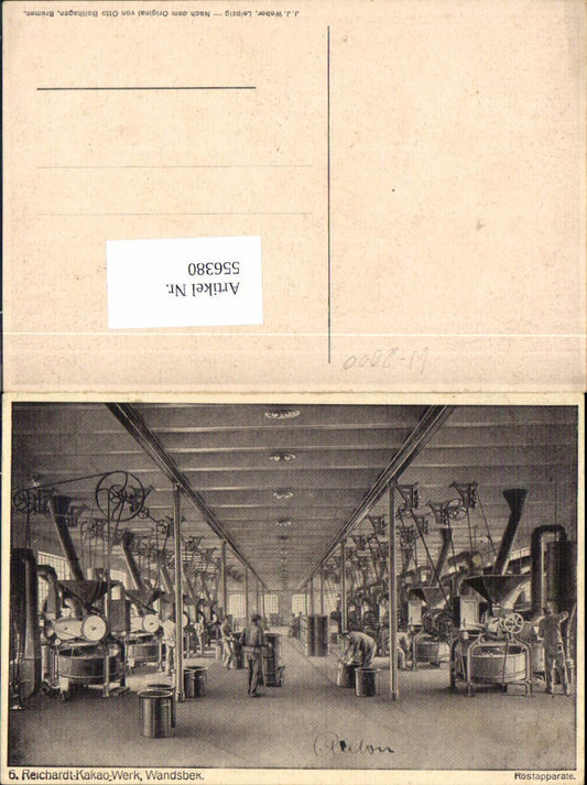 556380,tolle Reklame AK Reichardt Kakao Werk Wandsbek Hamburg Röstapparate Fabrik