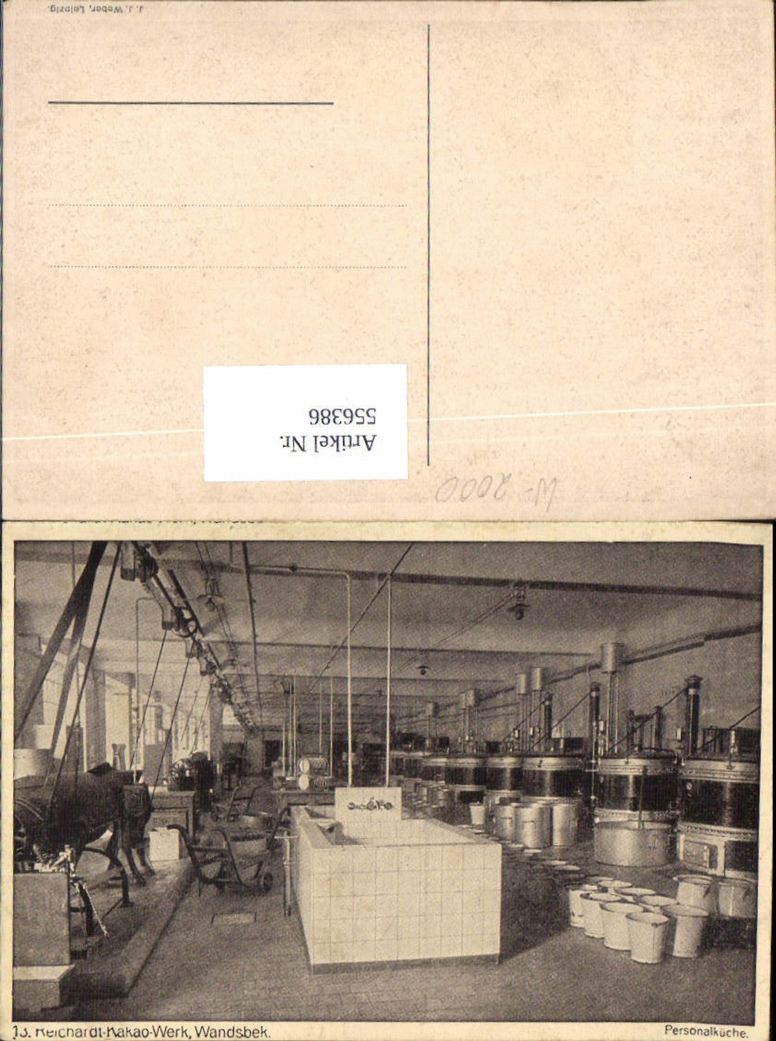 556386,tolle Reklame AK Reichardt Kakao Werk Wandsbek Hamburg Personal Küche