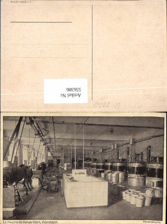 556386,tolle Reklame AK Reichardt Kakao Werk Wandsbek Hamburg Personal Küche