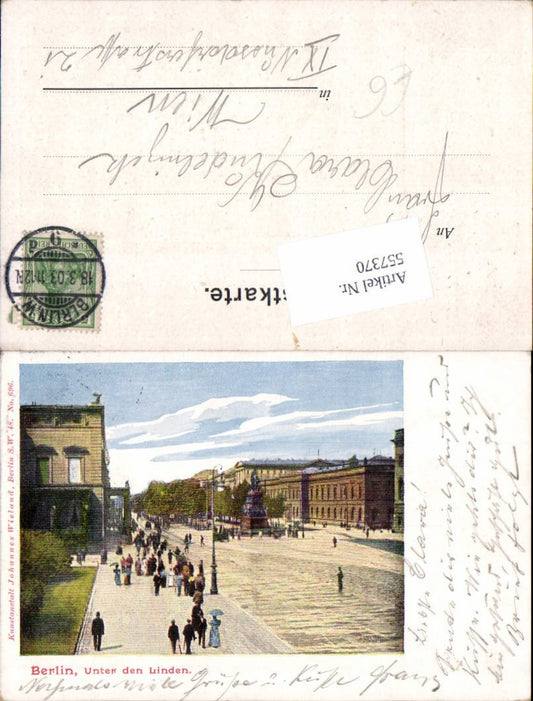 557370,Berlin Partie unter den Linden Leute 1903