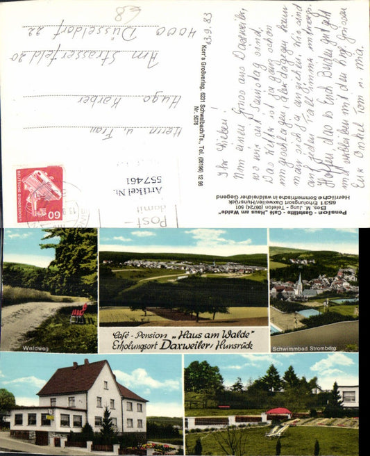 557461,tolle AK Daxweiler Hunsrück Haus am Walde Pension Stromberg Freibad LK Bad Kreuznach