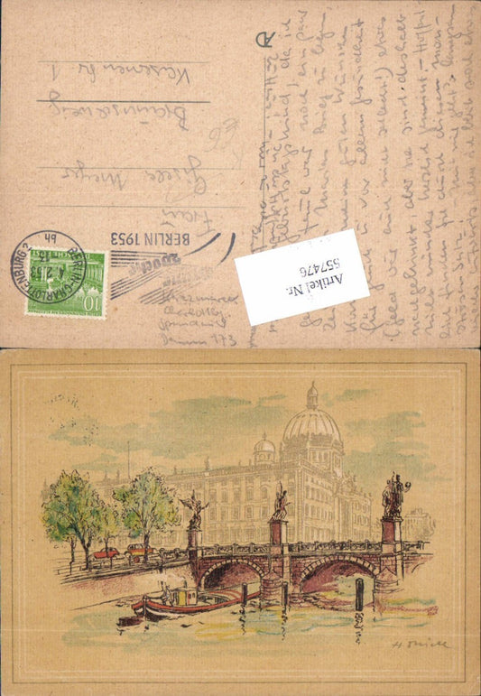 557476,tolle Künstler AK Berlin Schloß Brücke