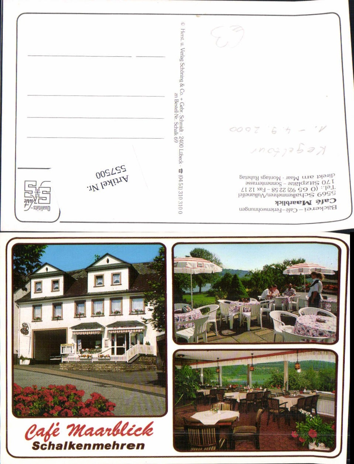 557500,Schalkenmehren b. Daun Cafe Maarblick Gasthaus