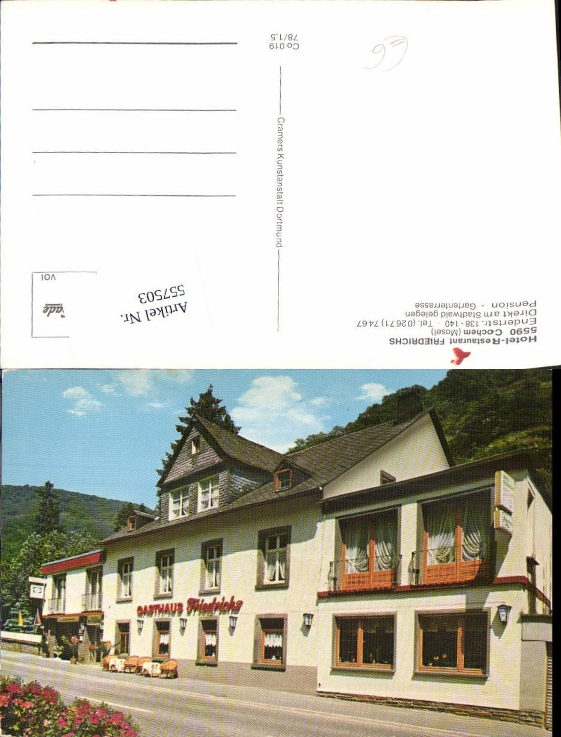 557503,tolle AK Cochem an der Mosel Hotel Restaurant Friedrichs