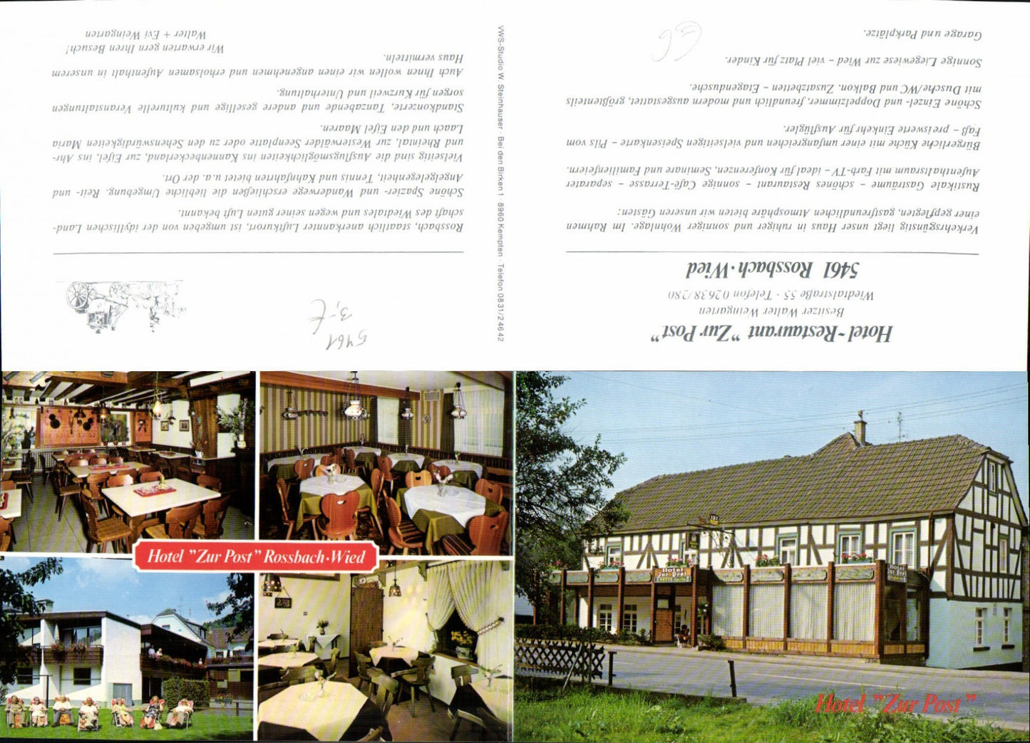 557737,Klapp-AK Rossbach Wied Restaurant Zur Post Rengsdorf Waldbreitbach LK Neuwied