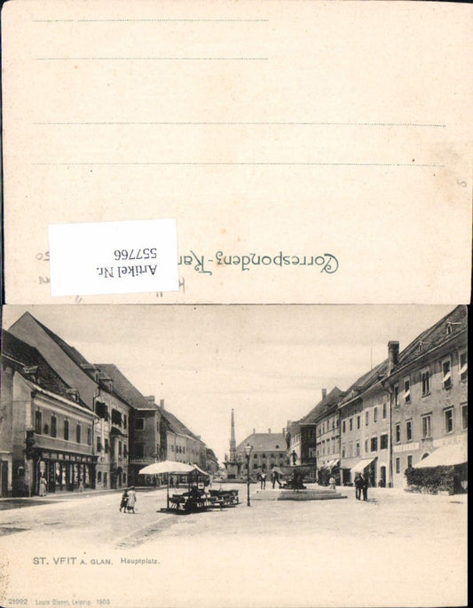 557766,tolle AK St. Veit an der Glan Hauptplatz Partie um 1908 pub Louis Glaser 21992