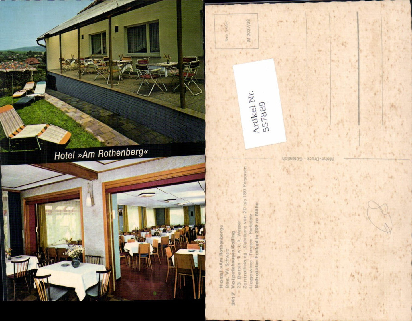 557889,Mehrbild Ak Volpriehausen Solling b. Uslar Hotel Am Rothenberg Speisesaal Terrasse