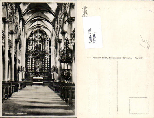 557903,Foto Ak Paderborn Markkirche Kirche Ansicht Altar Religion