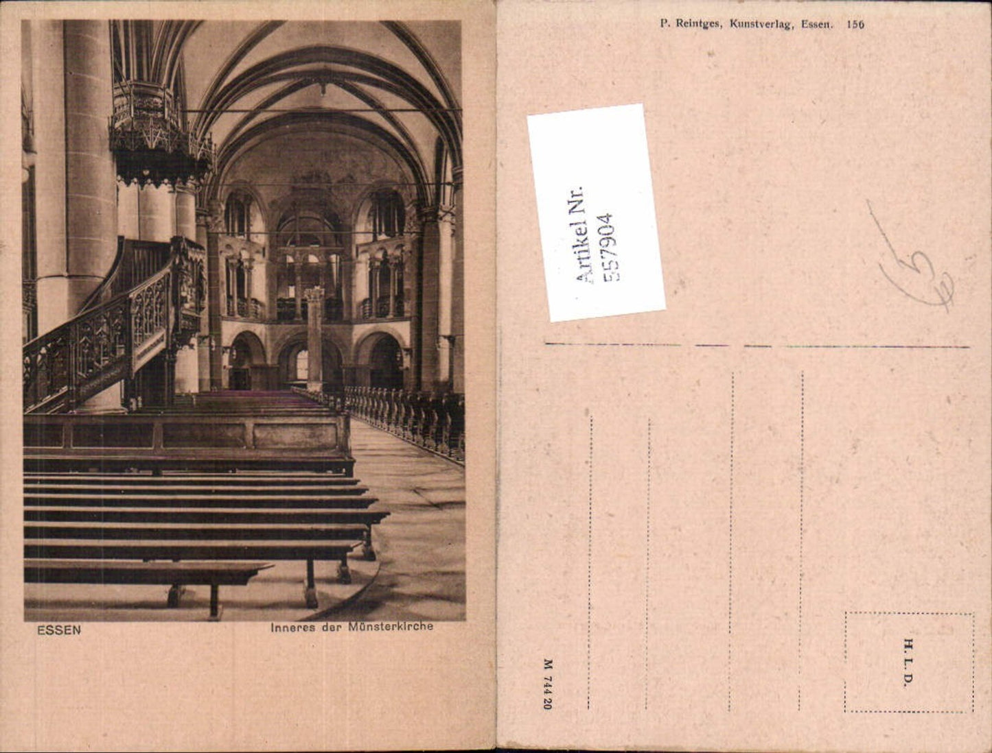 557904,Essen Inneres der Münsterkirche Chor Kanzel Religion