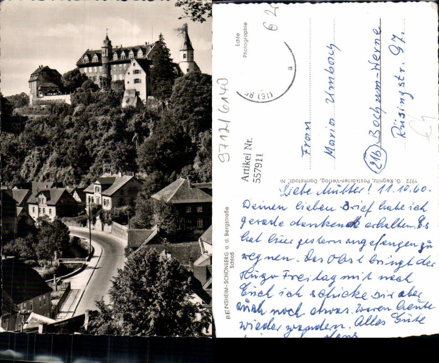 557911,Foto Ak Bensheim- Schönberg a. d. Bergstraße Schloss Auerbach
