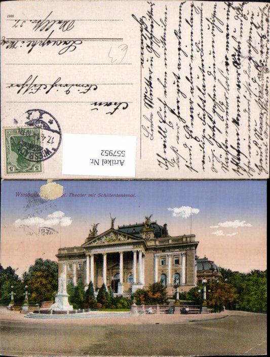 557952,Wiesbaden Theater m. Schillerdenkmal