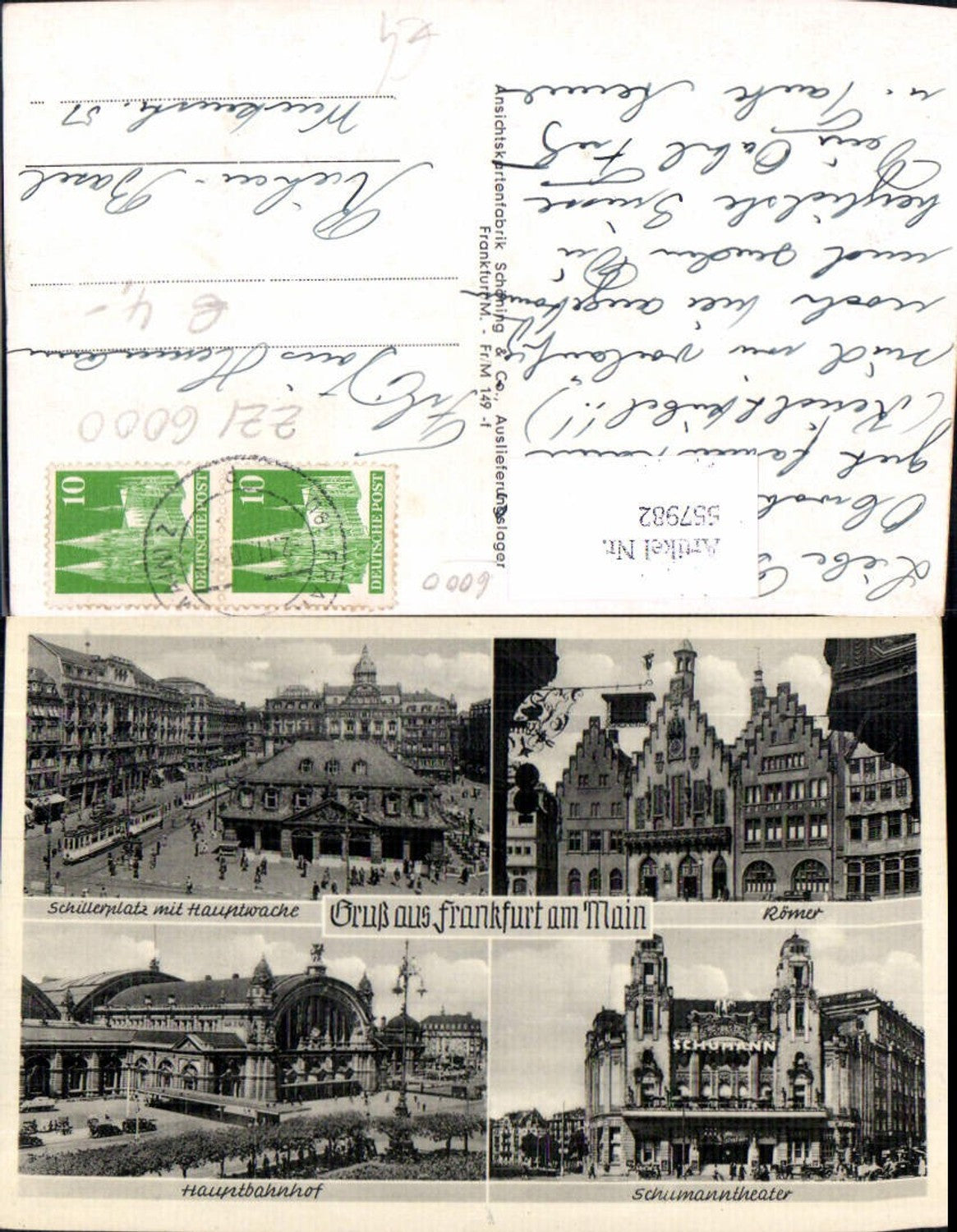 557982,Mehrbild Ak Frankfurt a. Main Bahnhof Schumanntheater Römer Straßenbahn