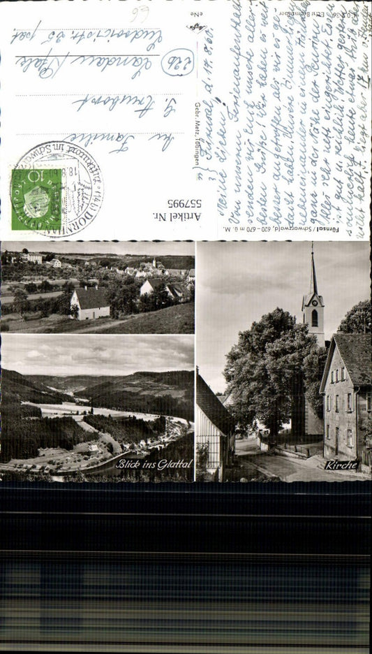 557995, Multi-image Ak Fürnsal Black Forest View Glattal Church