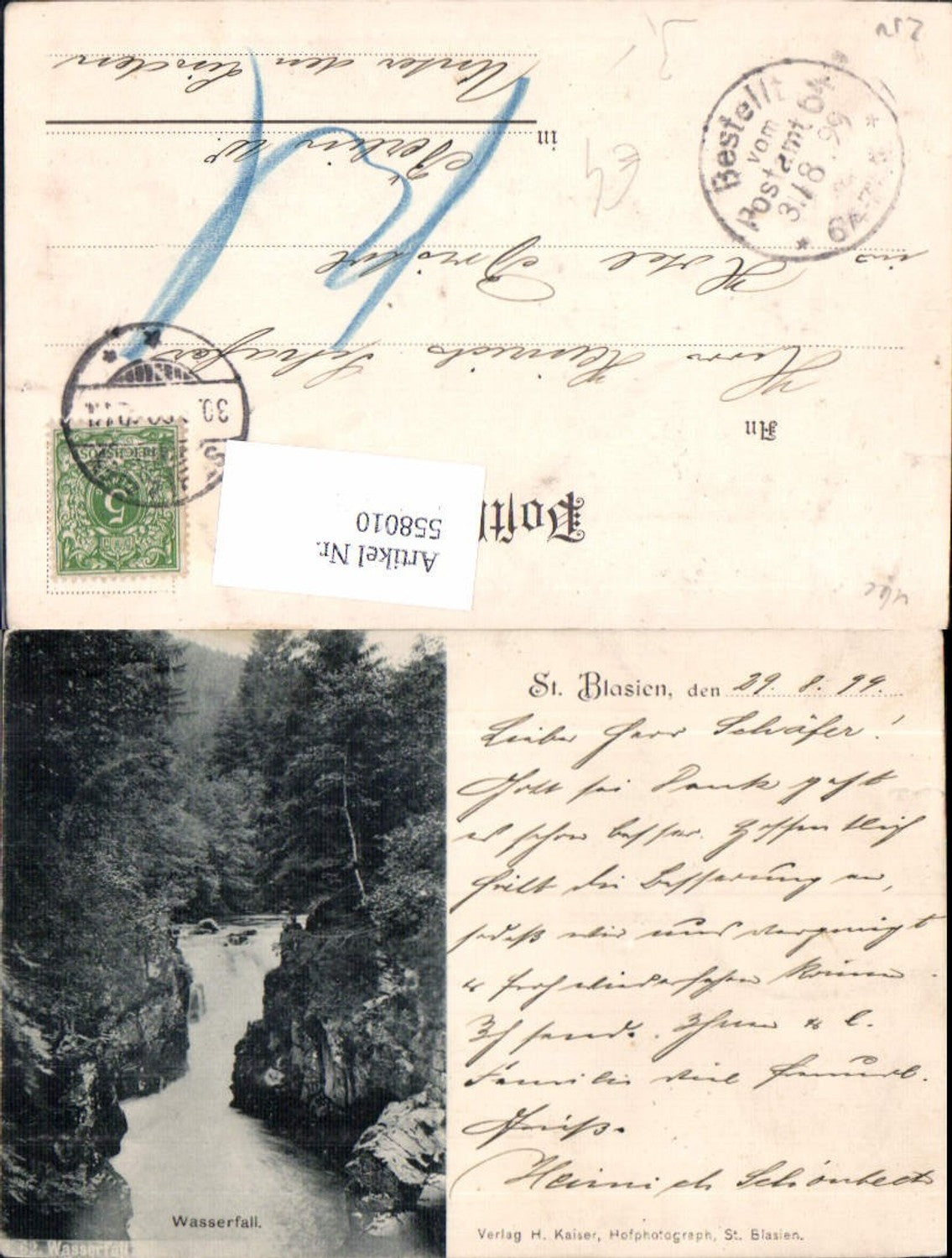 558010, St Blasien Waterfall 1899