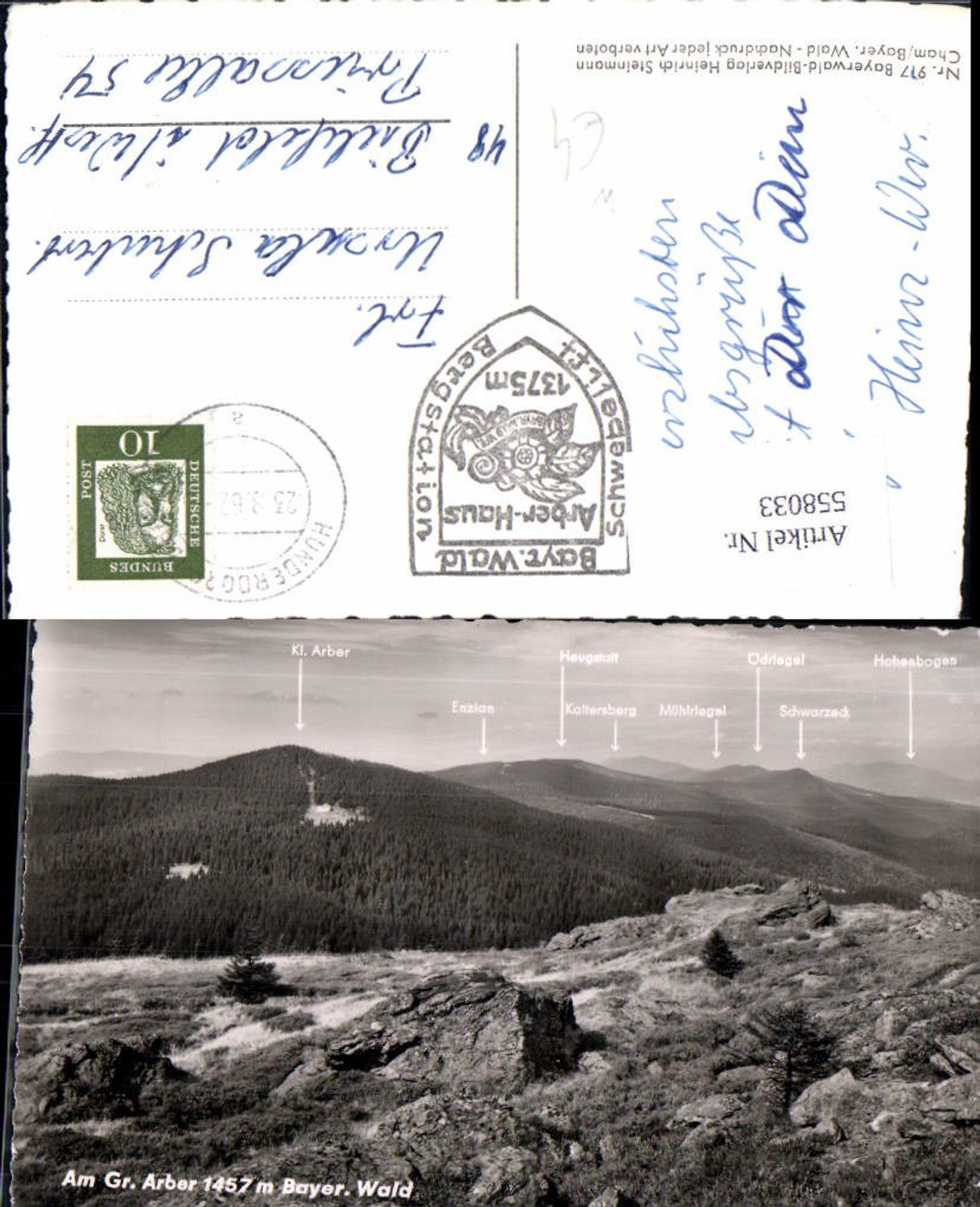 558033,Am Grossen Arber b. Bayerisch Eisenstein Bayerischer Wald Gipfelkarte
