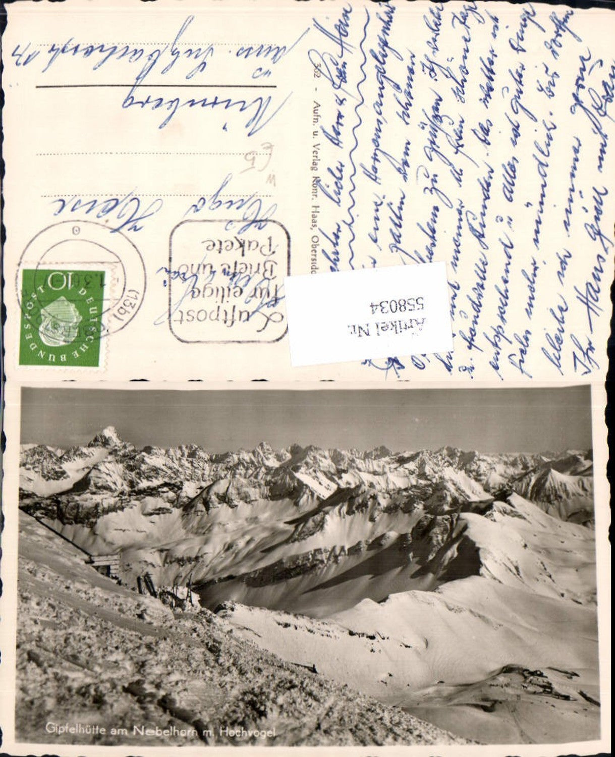 558034,Gipfelhütte a. Nebelhorn m. Hochvogel b. Oberstdorf