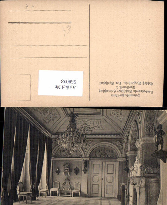 558038,Dresden Schloss Weesenstein Müglitztal Speisesaal