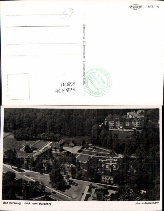 558041,Foto Ak Bad Harzburg Blick v. Burgberg