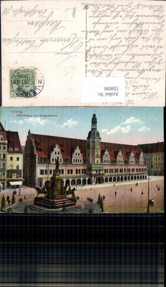 558086,Leipzig Altes Rathaus u. Siegesdenkmal