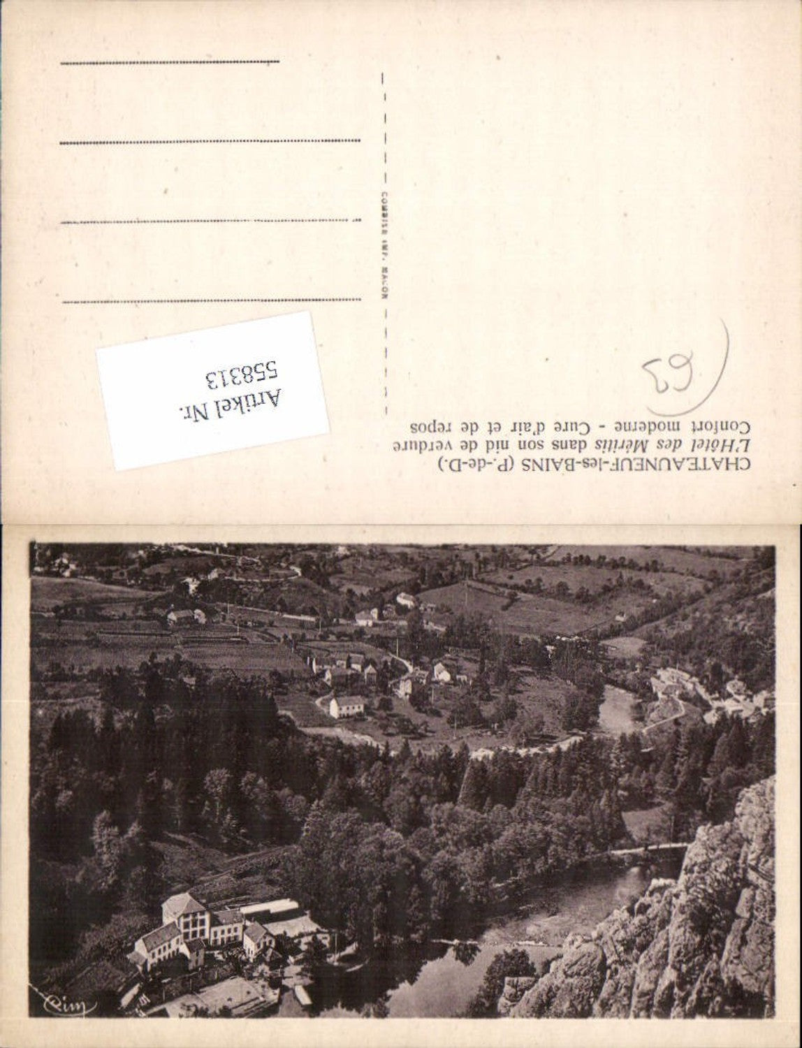 558313,Puy de Dome Chateauneuf-les-Bains Hotel des Meritis