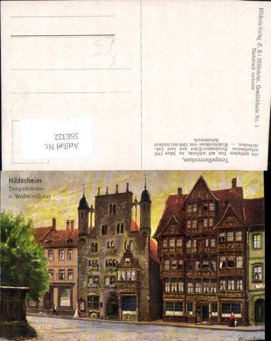 558322,tolle Künstler AK Hildesheim Tempelherren Wiedekindhaus