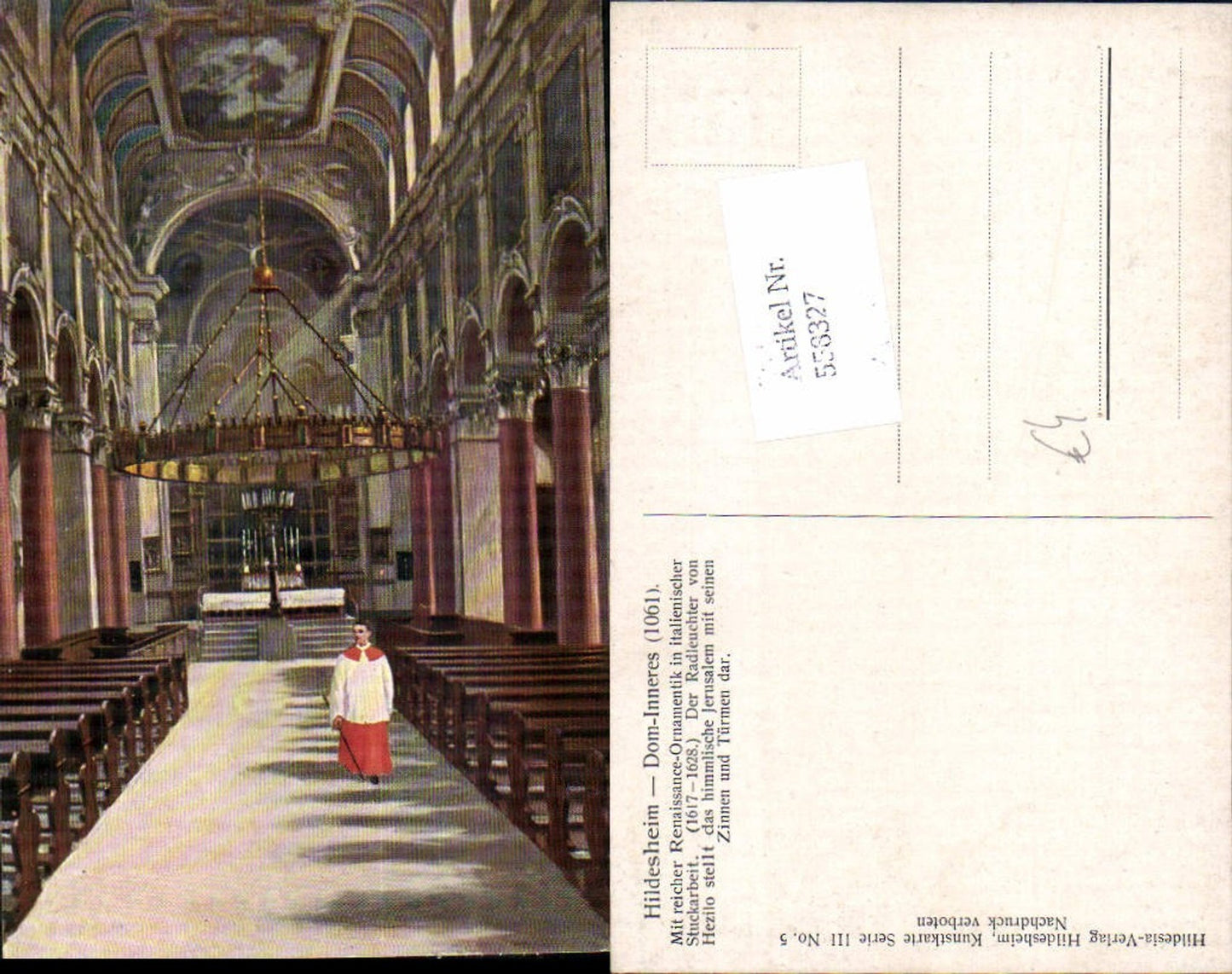 558327,Künstler AK Hildesheim Dom Innen Pfarrer