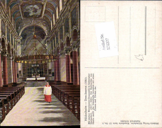 558327,Künstler AK Hildesheim Dom Innen Pfarrer