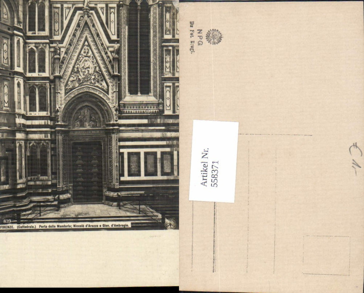 558371,Foto-AK Toscana Firenze Florenz Cattedrale porta Mandoria pub NPG