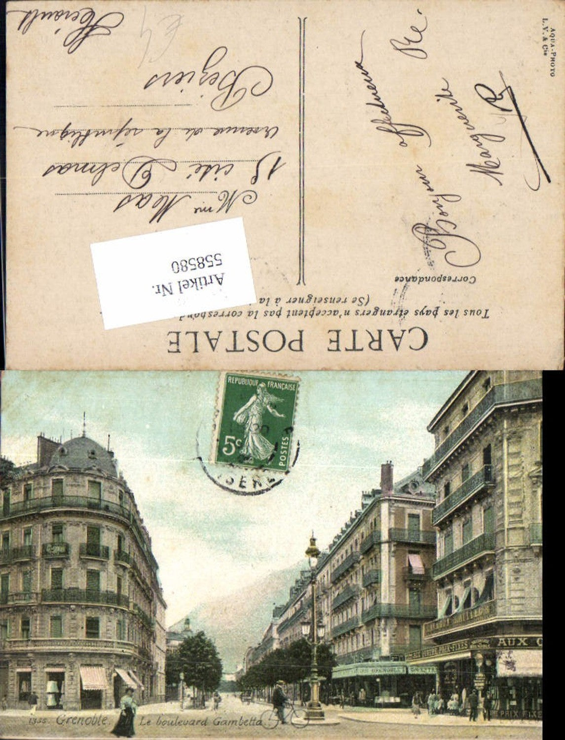 558580,France Grenoble Le Boulevard Gambetta Straßenansicht