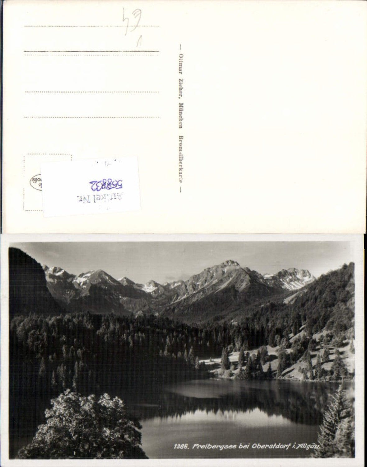 558832,Foto Ak Freibergsee b. Oberstdorf i. Allgäu pub Ottmar Zieher 1386