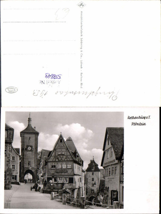 558849,Foto Ak Rothenburg ob der Tauber Plönlein Turm