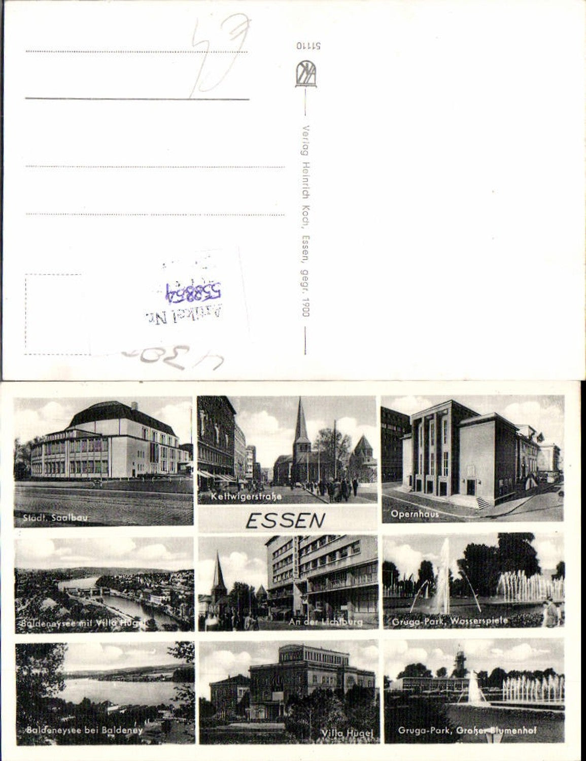 558854,Mehrbild Ak Essen Opernhaus Gruga-Park Villa Hügel