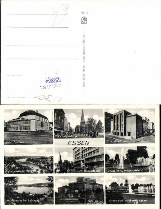 558854,Mehrbild Ak Essen Opernhaus Gruga-Park Villa Hügel