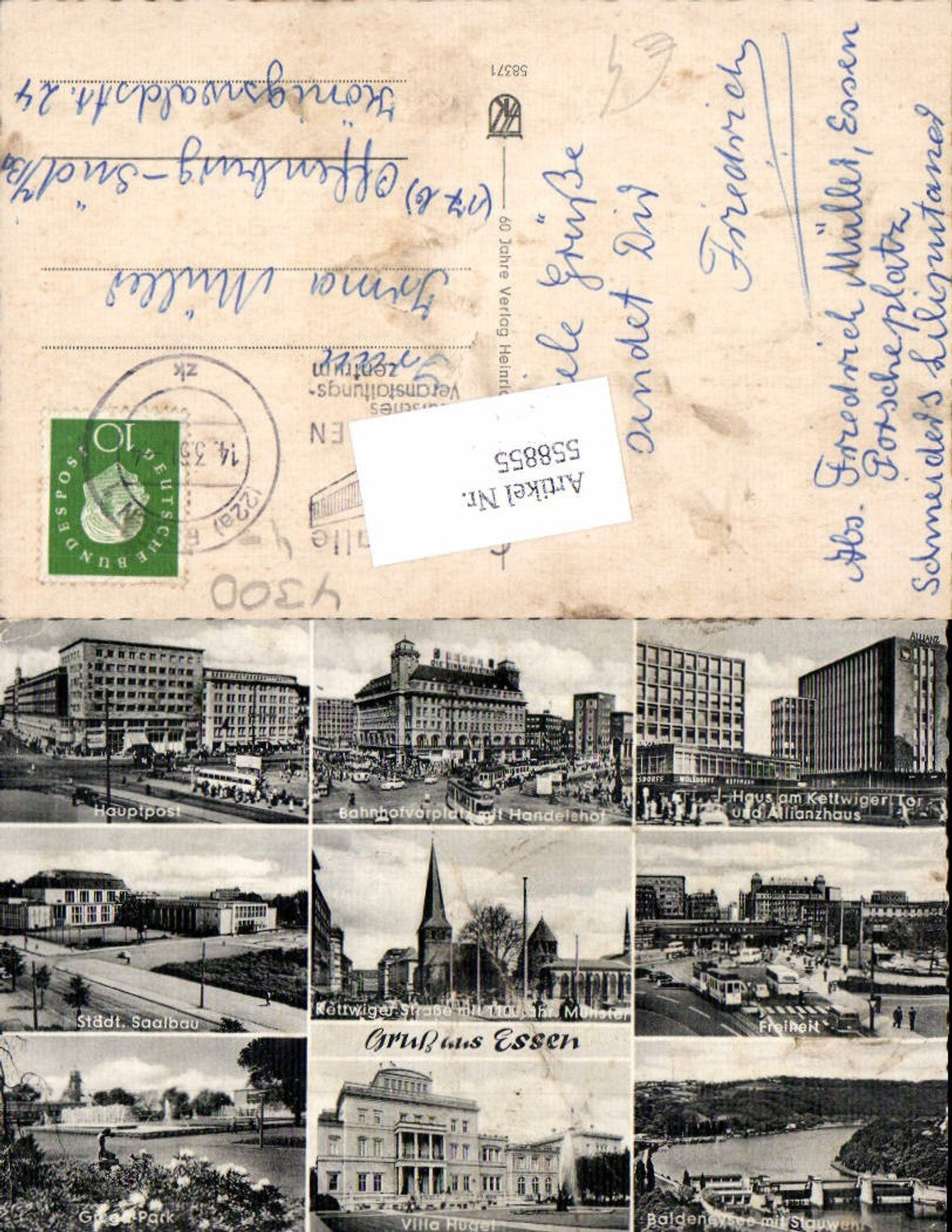 558855,Mehrbild Ak Essen Hauptpost Allianzhaus Stauwehr