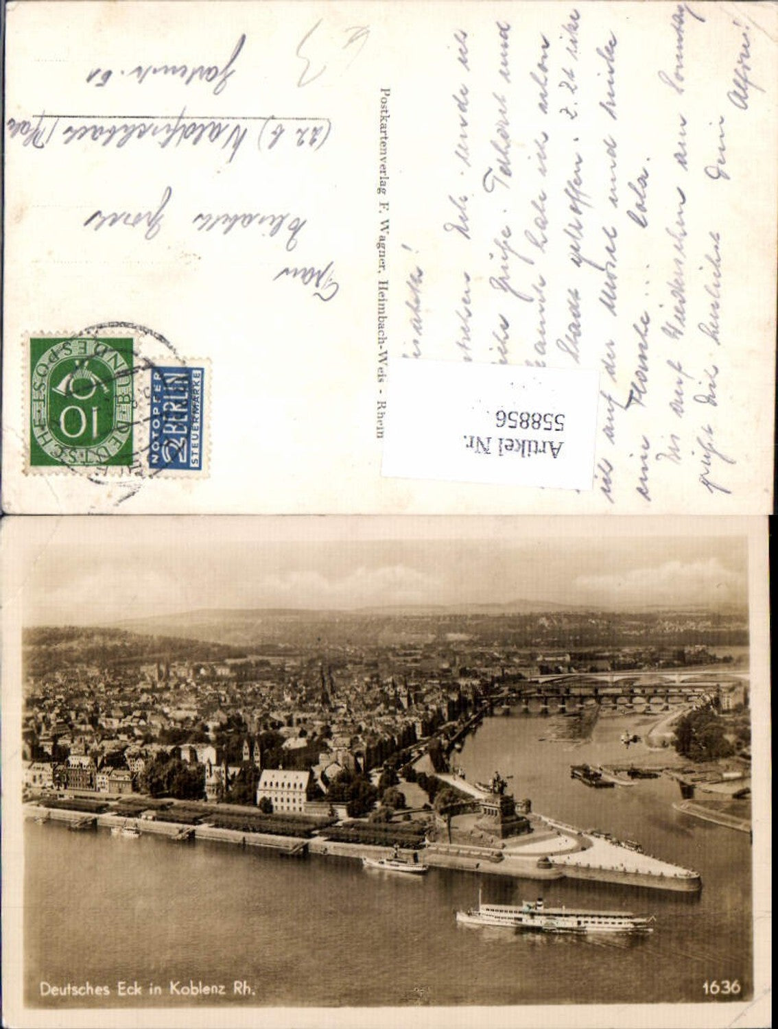 558856,Deutsches Eck in Koblenz Rhein Schiff Dampfer