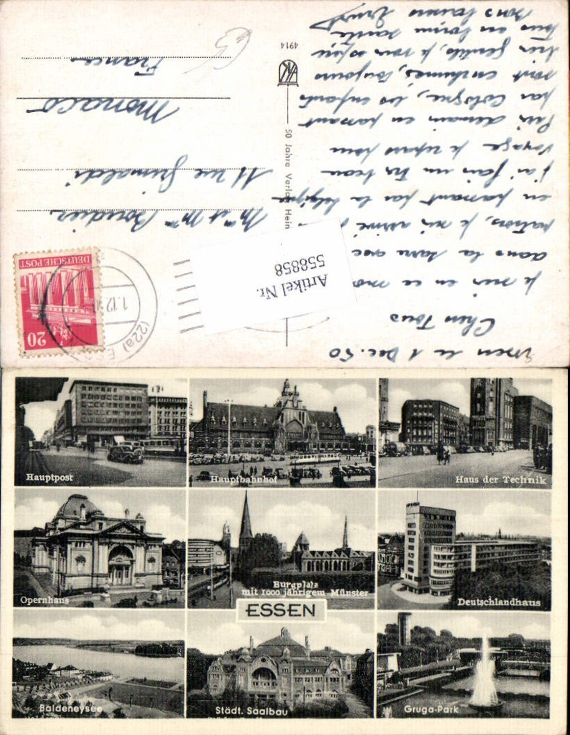 558858,Mehrbild Ak Essen Gruga-Park Hauptbahnhof Hauptpost Opernhaus