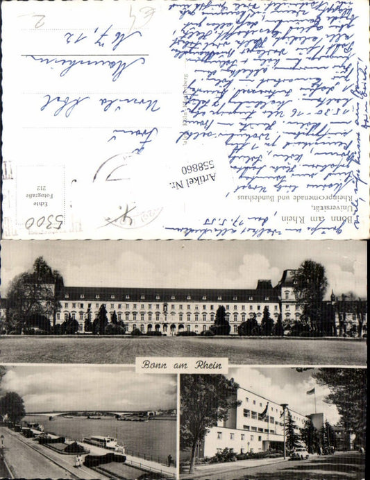 558860,Mehrbild Ak Bonn a. Rhein Universität Rheinpromenade Bundeshaus