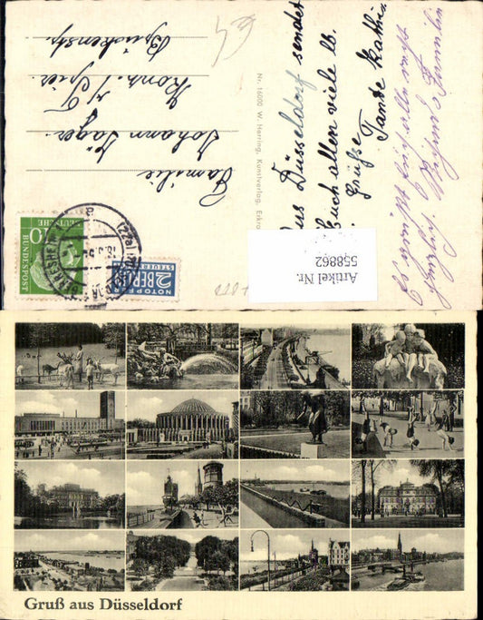 558862,Mehrbild Ak Düsseldorf Brunnen Schiff Dampfer